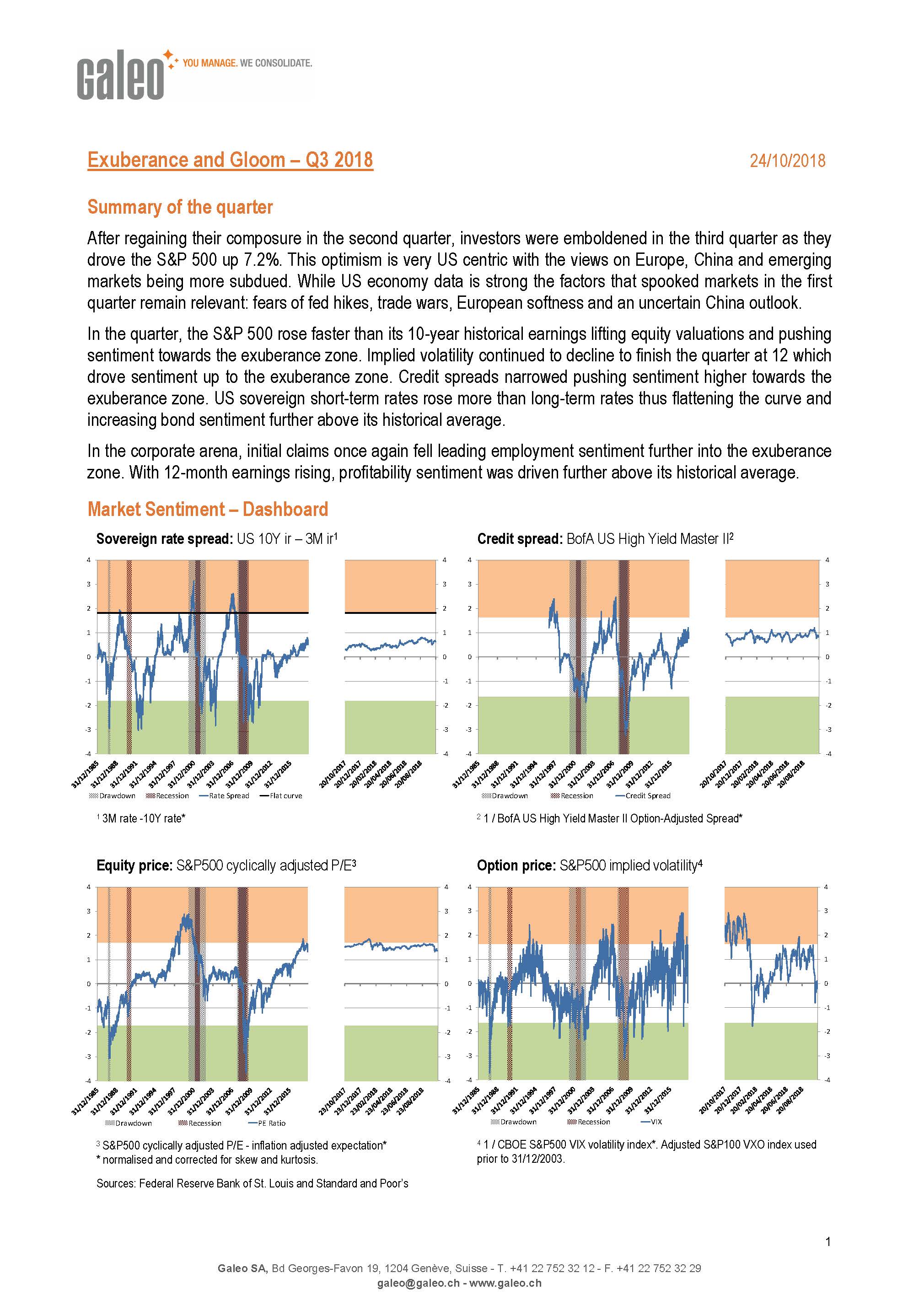 Exuberance and Gloom - Q3 2018